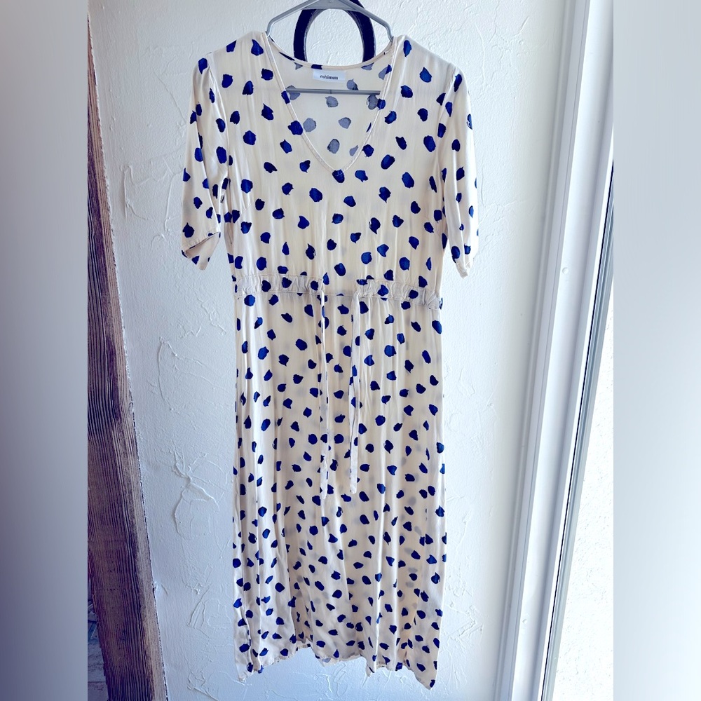 White and blue patterned sun dress